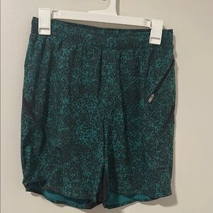 Men’s LULULEMON T.H.E. Short 7” Laguna Green Black Running Athletic Shorts Sz M